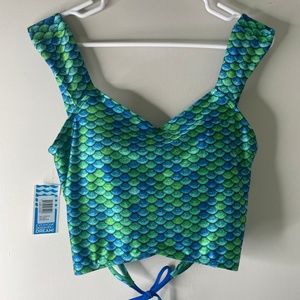 Tankini Swim Top Mermaid Scale Green